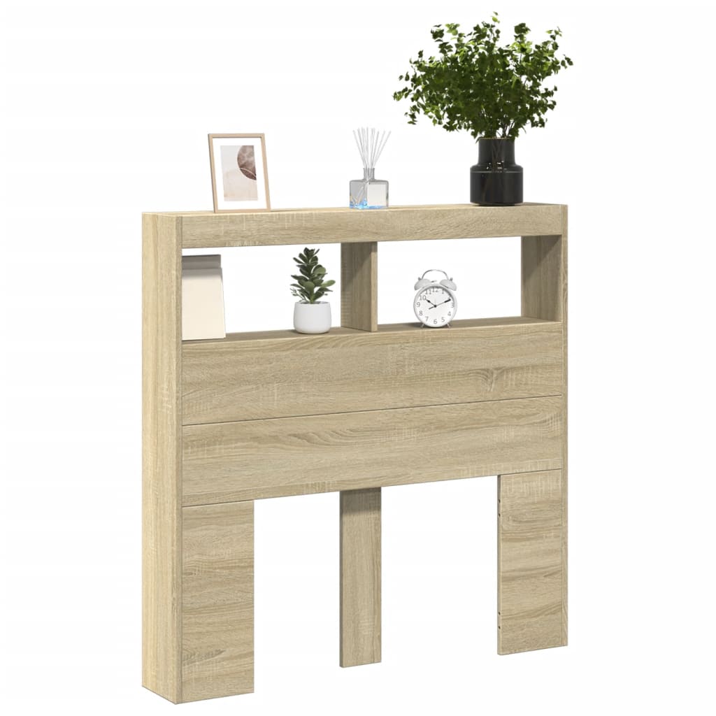 Hodegavl skap med LED sonoma eik 100x17x102 cm