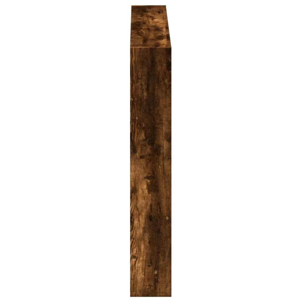 Hodegavl skap med LED røkt eik 100x17x102 cm
