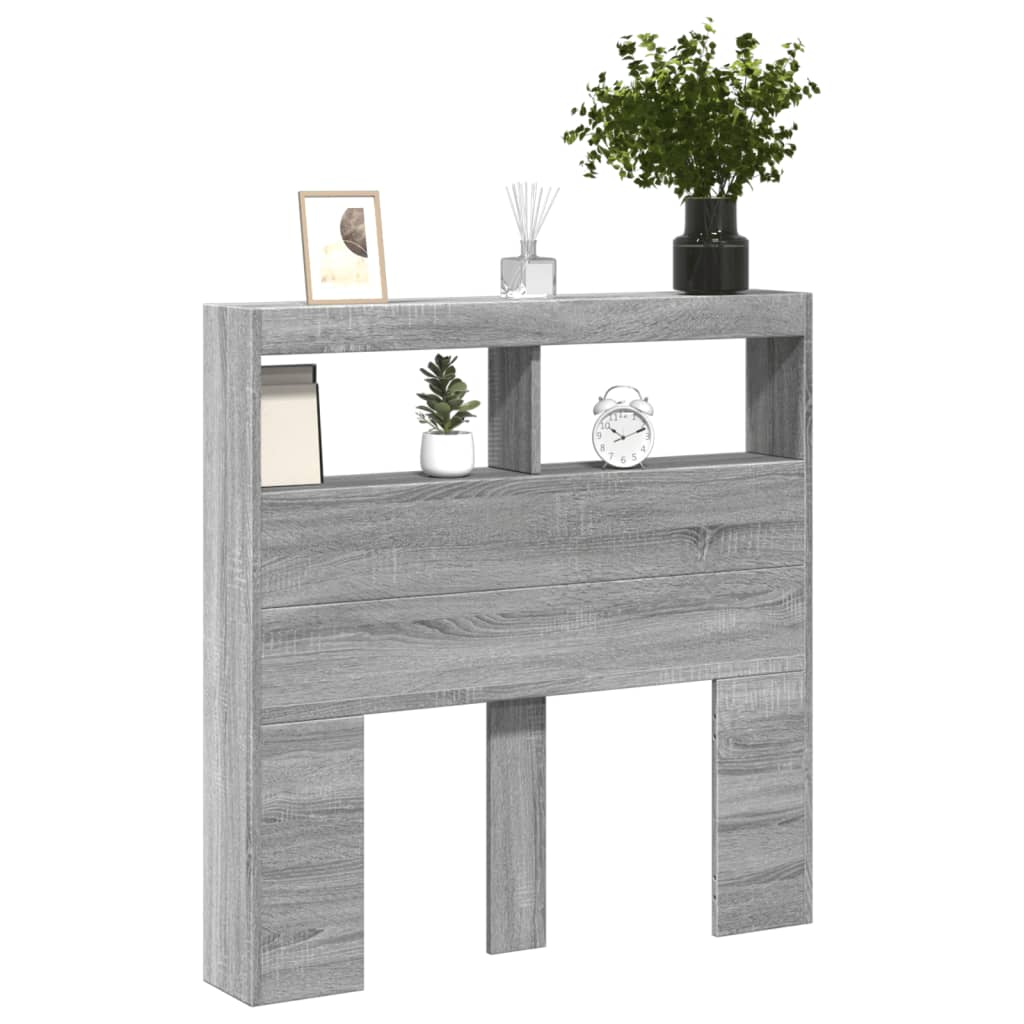 Hodegavl skap med LED grå sonoma 100x17x102 cm