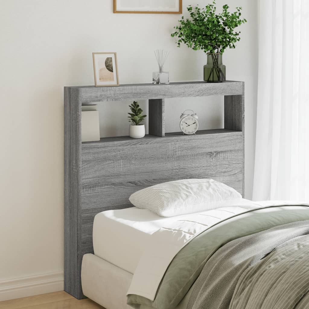 Hodegavl skap med LED grå sonoma 100x17x102 cm