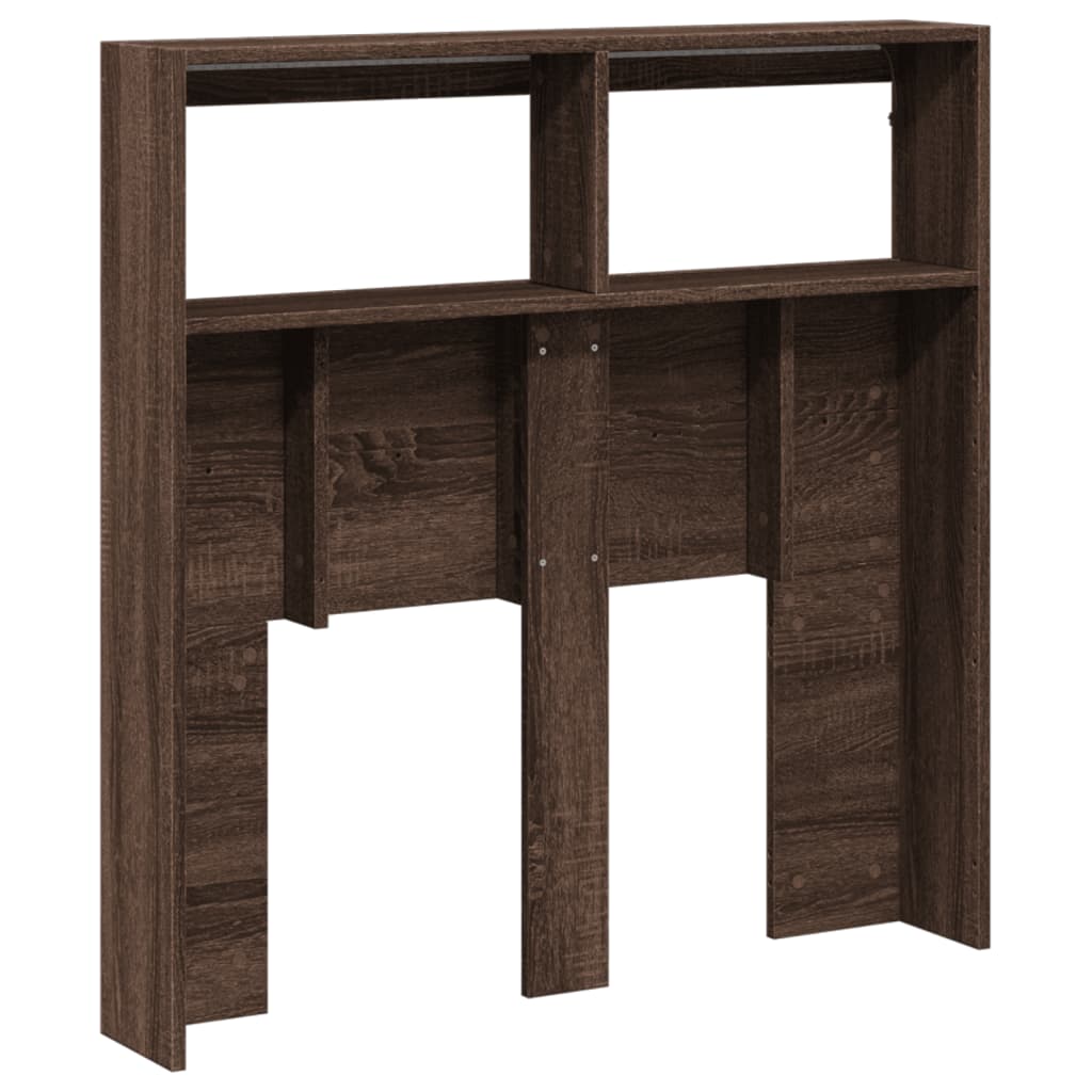 Hodegavl skap med LED brun eik 100x17x102 cm
