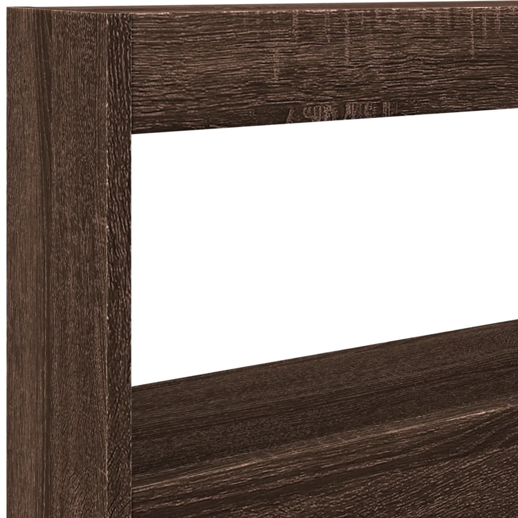 Hodegavl skap med LED brun eik 100x17x102 cm