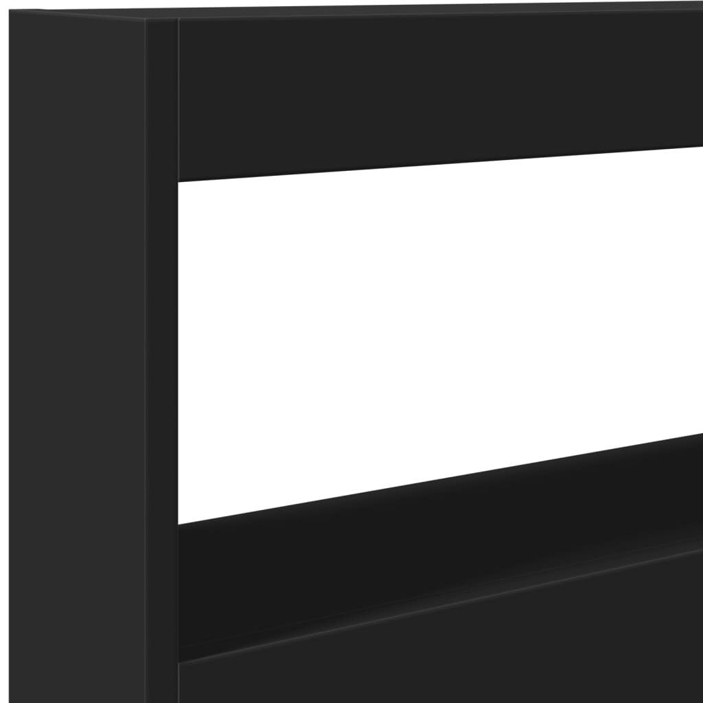 Hodegavl skap med LED svart 120x17x102 cm