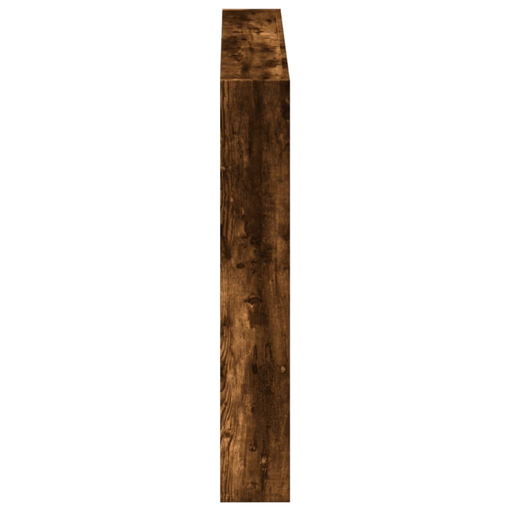 Hodegavl skap med LED røkt eik 120x17x102 cm