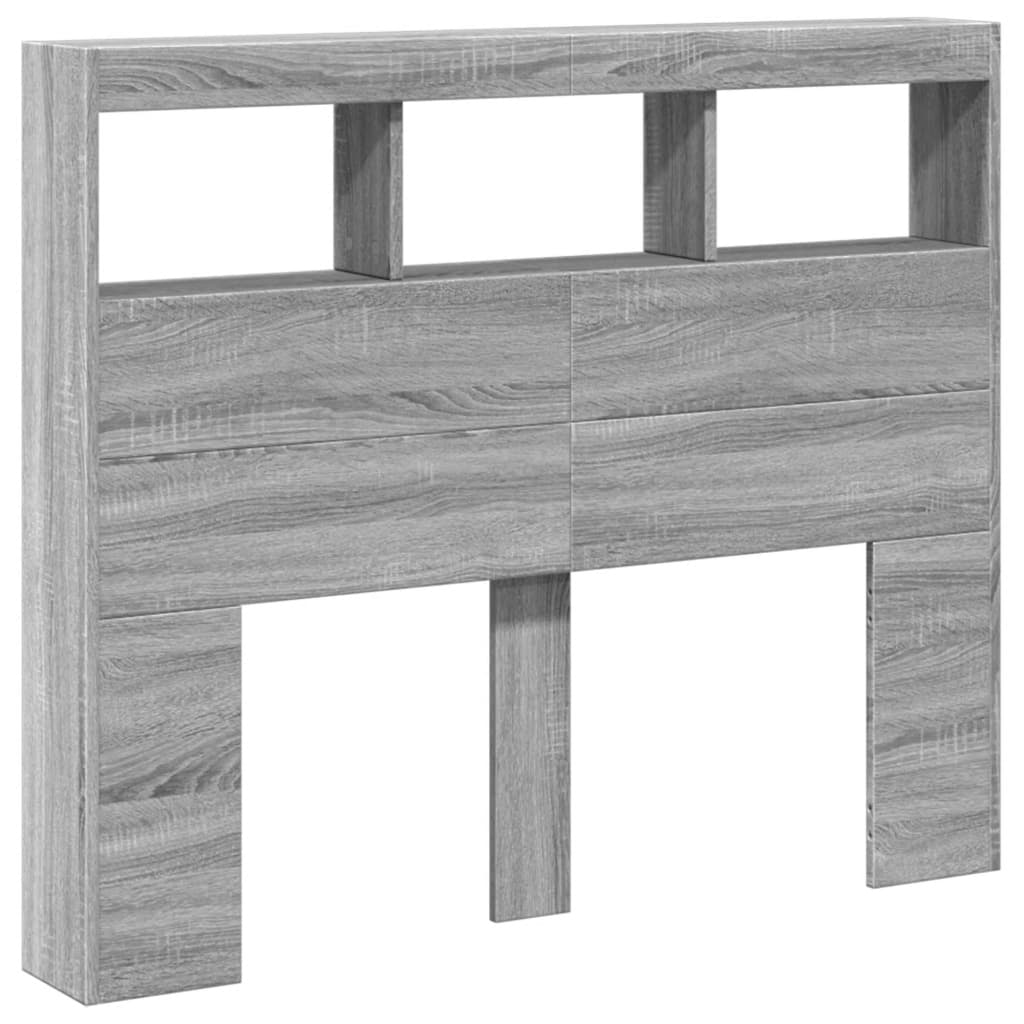 Hodegavl skap med LED grå sonoma 120x17x102 cm