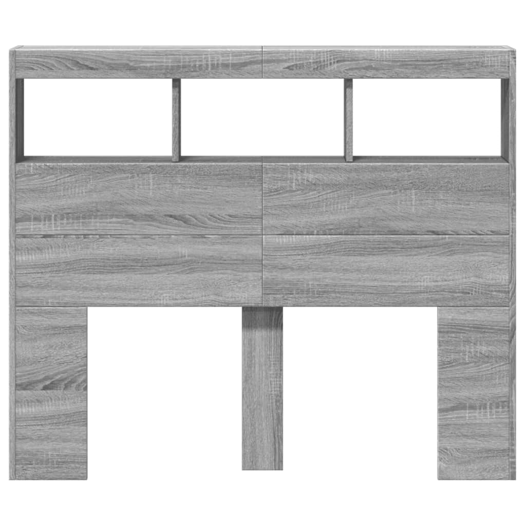 Hodegavl skap med LED grå sonoma 120x17x102 cm