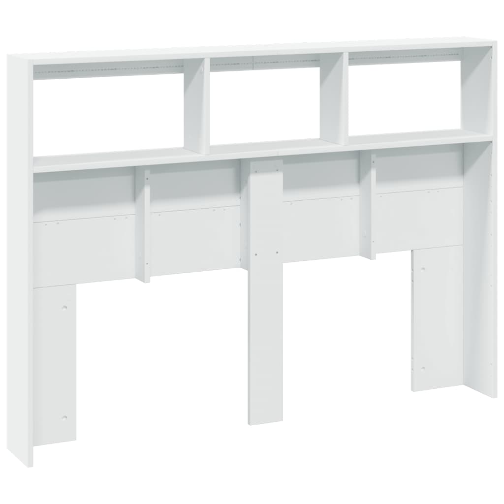 Hodegavl skap med LED hvit 140x17x102 cm