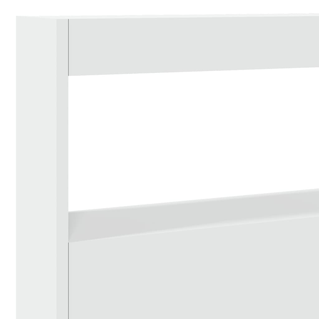Hodegavl skap med LED hvit 140x17x102 cm