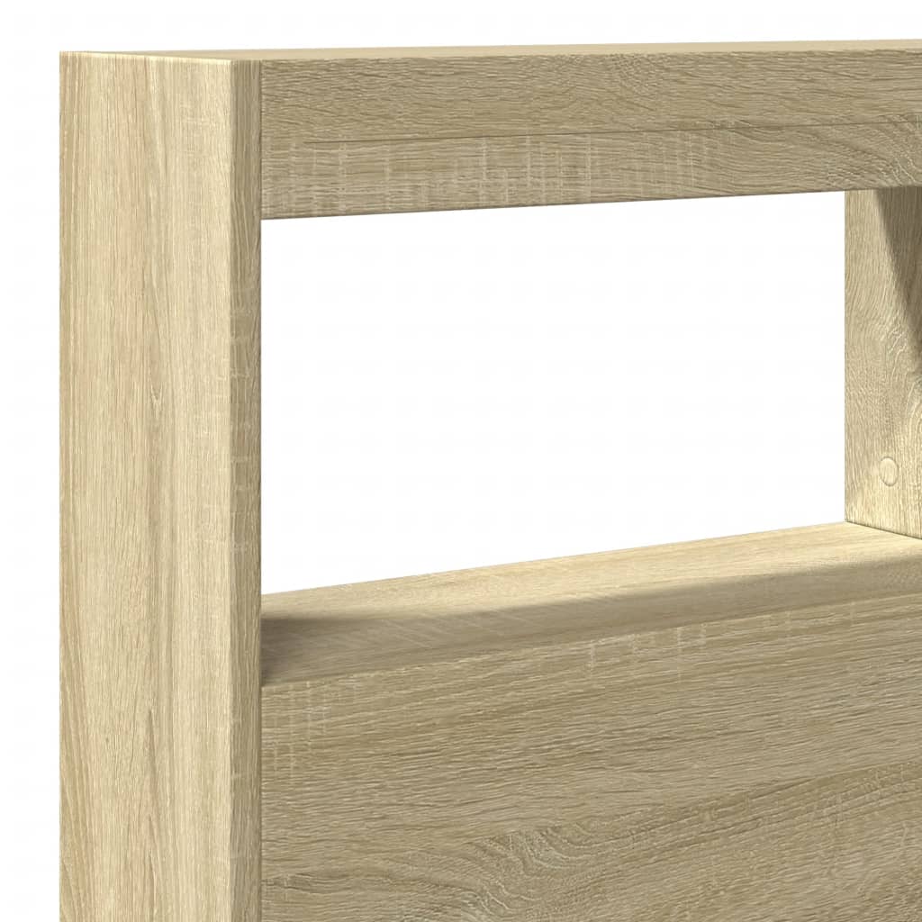 Hodegavl skap med LED sonoma eik 140x17x102 cm