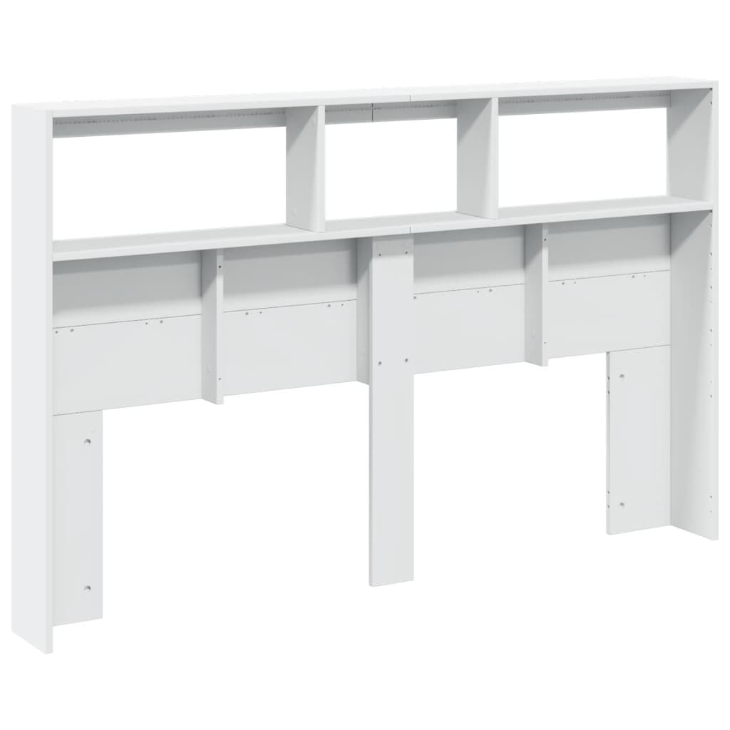 Hodegavl skap med LED hvit 160x17x102 cm