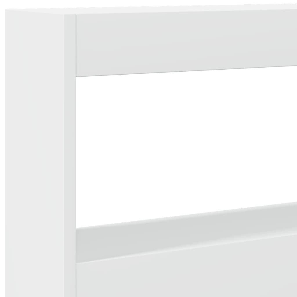 Hodegavl skap med LED hvit 160x17x102 cm