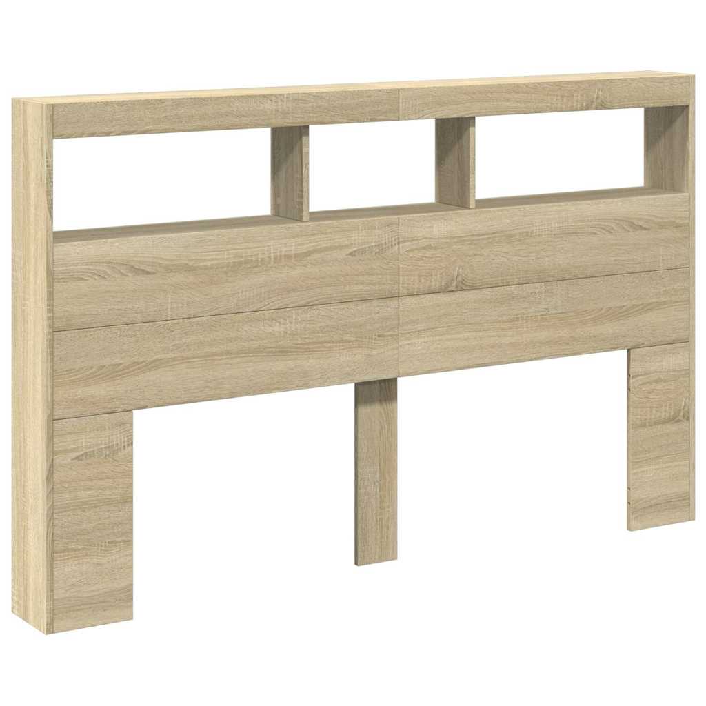 Hodegavl skap med LED sonoma eik 160x17x102 cm