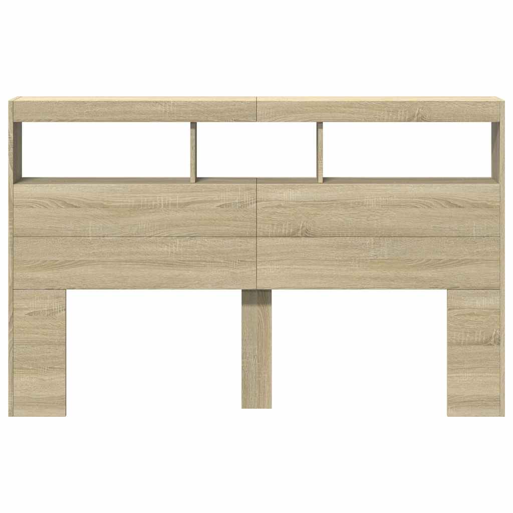 Hodegavl skap med LED sonoma eik 160x17x102 cm