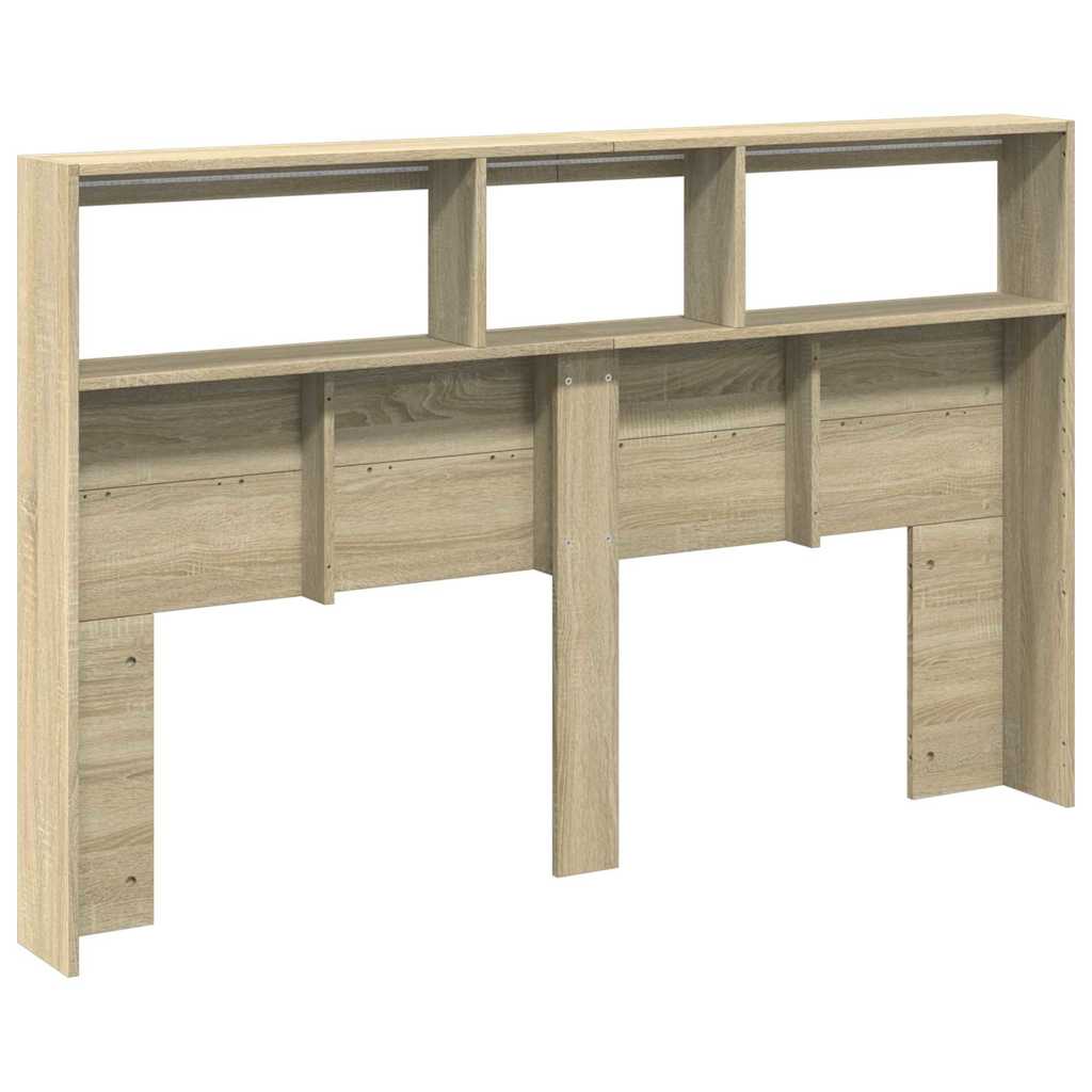 Hodegavl skap med LED sonoma eik 160x17x102 cm