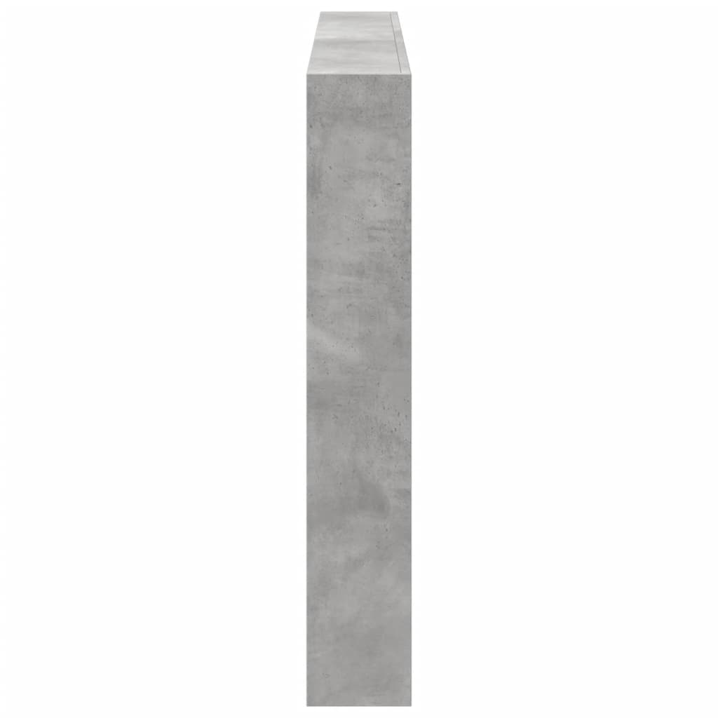 Hodegavl skap med LED betonggrå 160x17x102 cm
