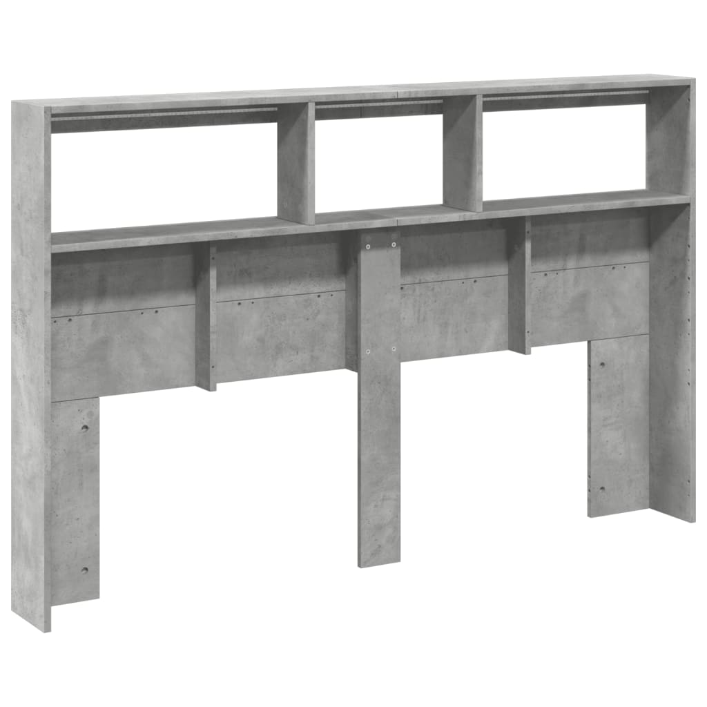 Hodegavl skap med LED betonggrå 160x17x102 cm