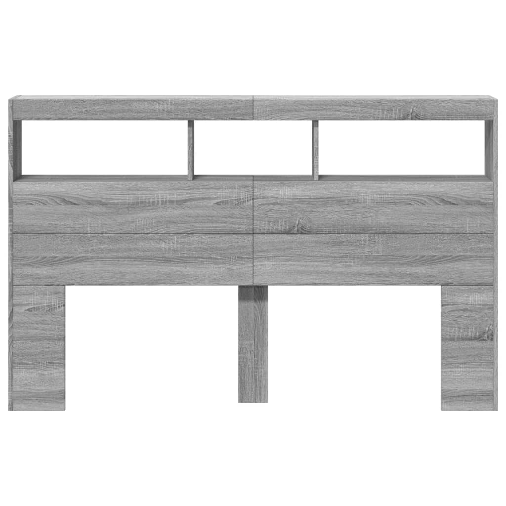 Hodegavl skap med LED grå sonoma 160x17x102 cm