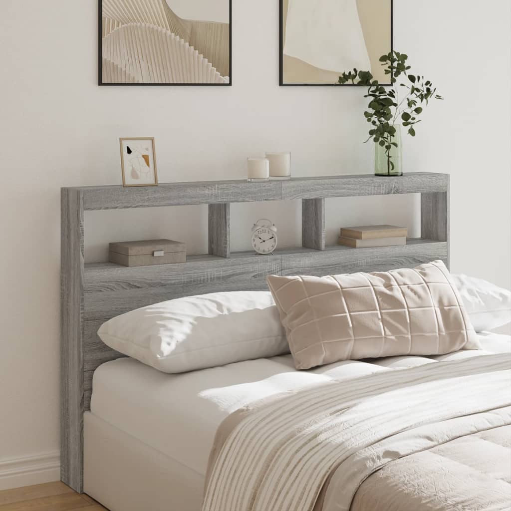 Hodegavl skap med LED grå sonoma 160x17x102 cm