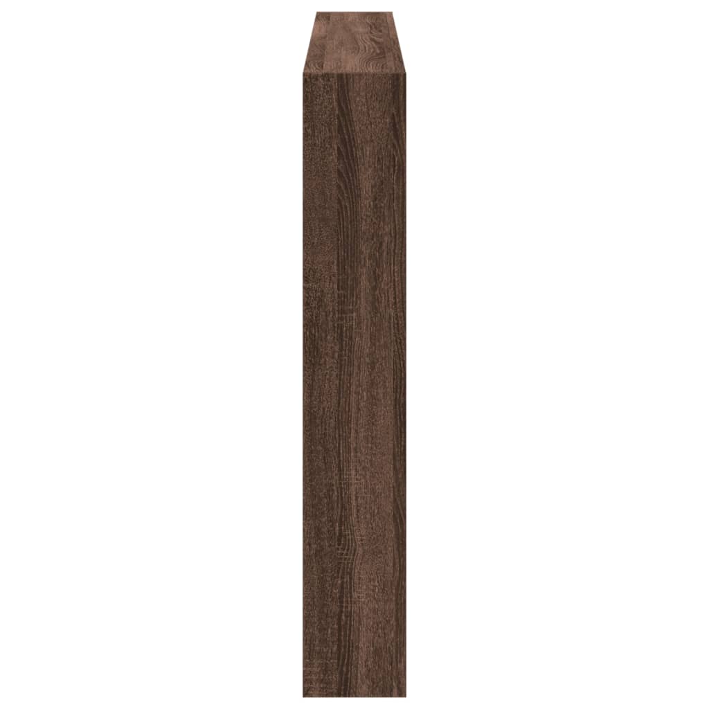 Hodegavl skap med LED brun eik 160x17x102 cm