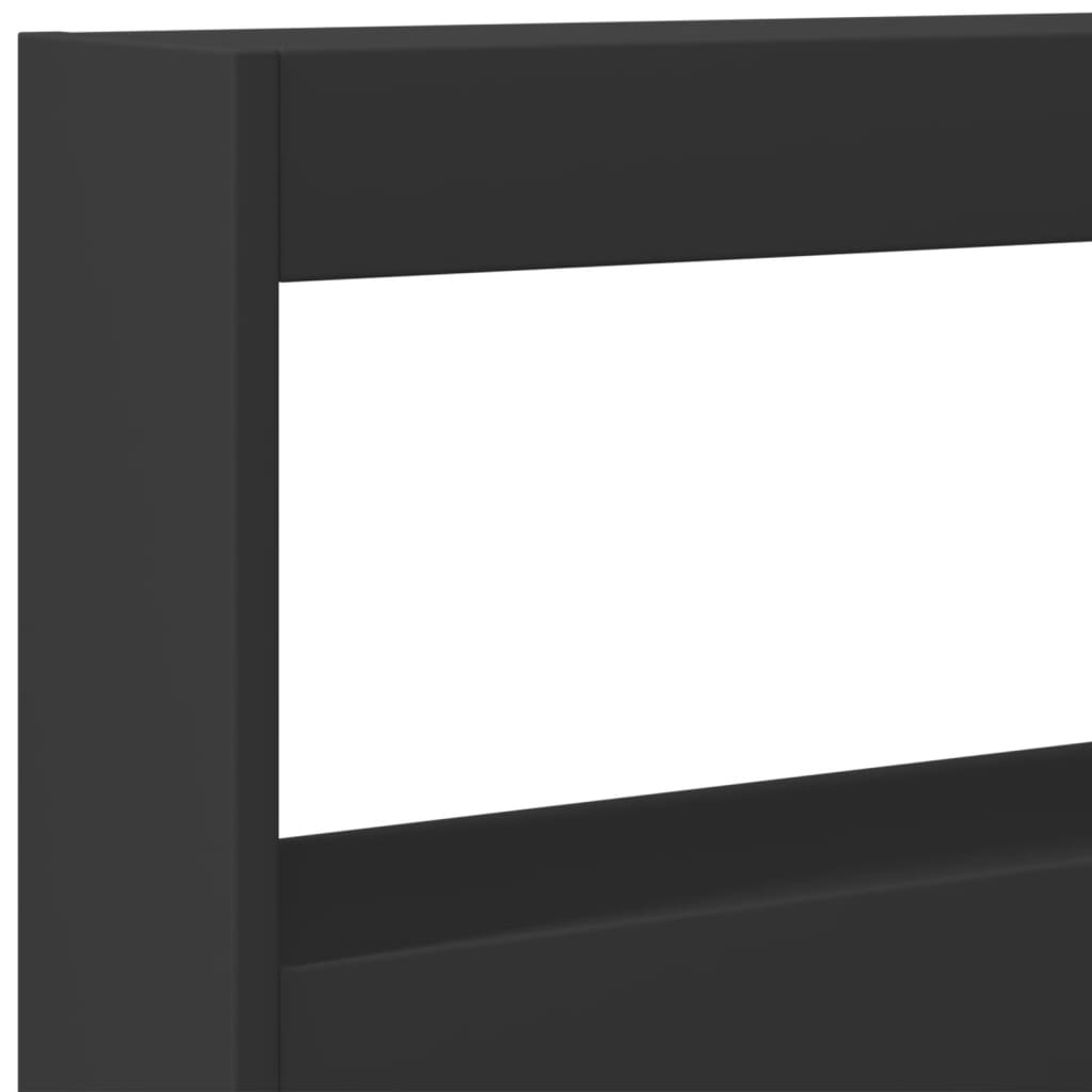 Hodegavl skap med LED svart 180x17x102 cm