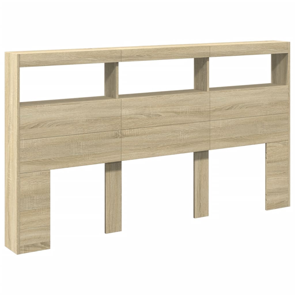 Hodegavl skap med LED sonoma eik 180x17x102 cm