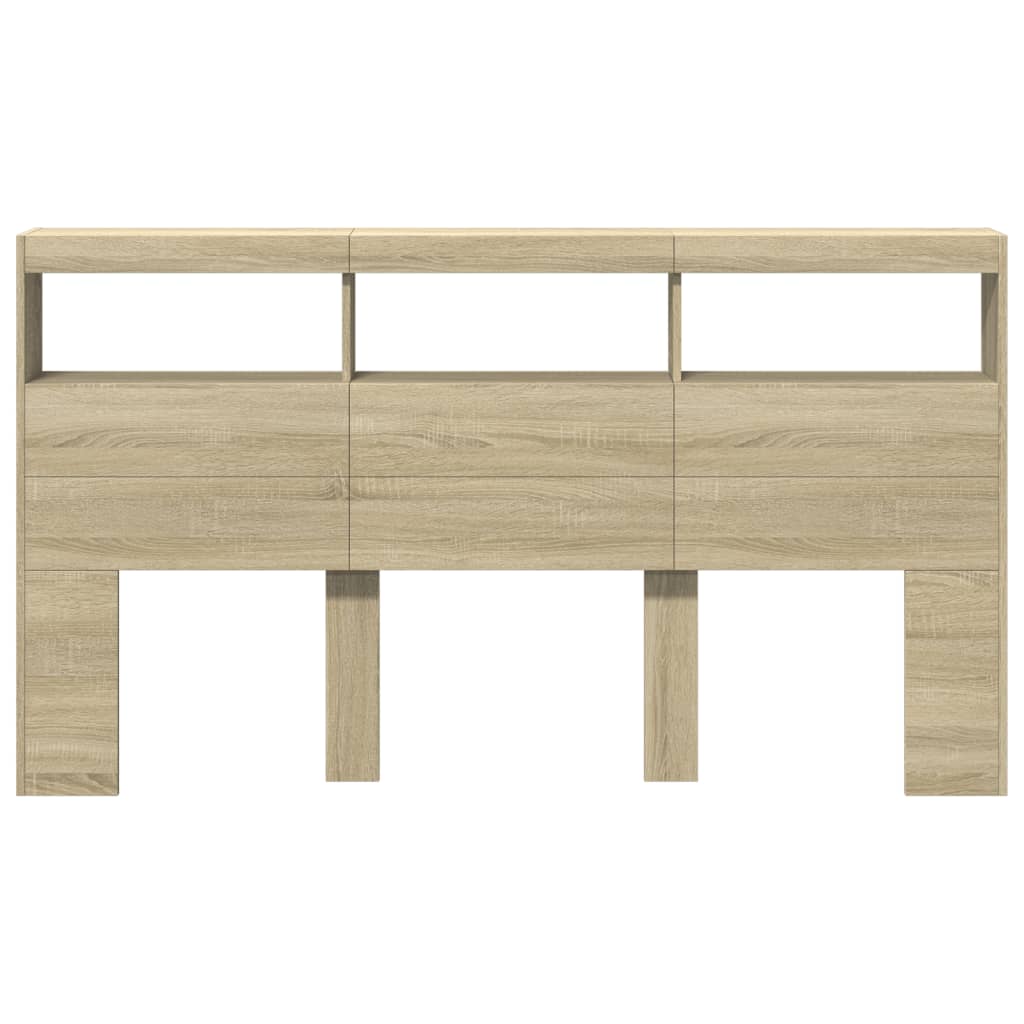 Hodegavl skap med LED sonoma eik 180x17x102 cm