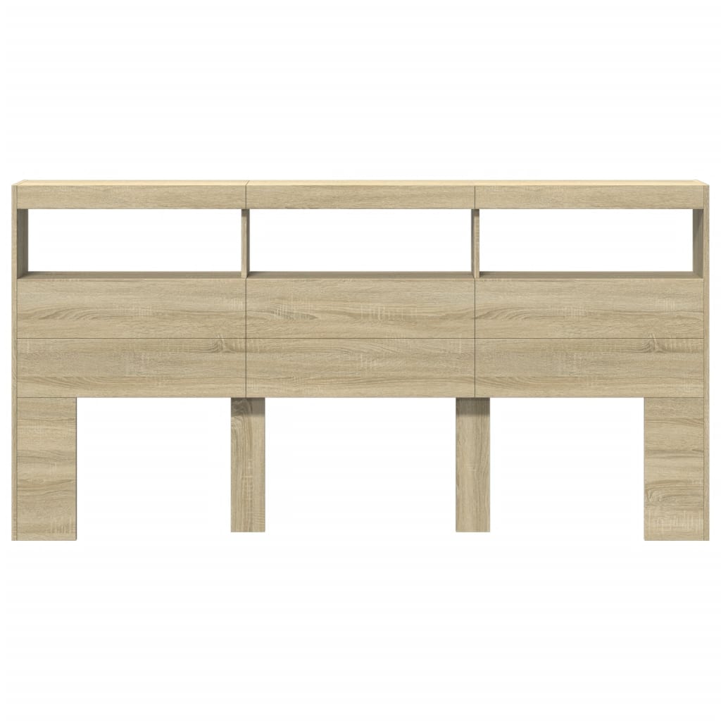 Hodegavl skap med LED sonoma eik 200x17x102 cm