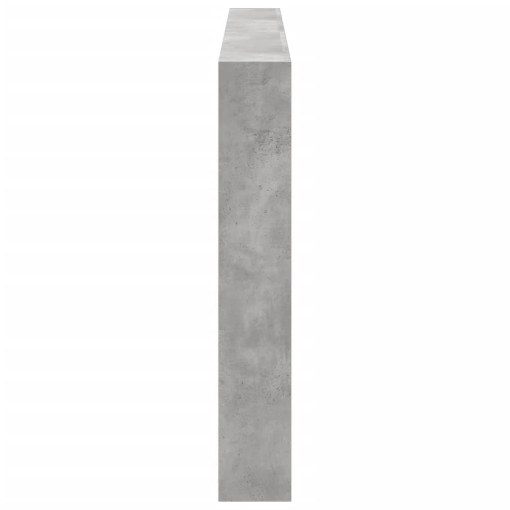 Hodegavl skap med LED betonggrå 200x17x102 cm