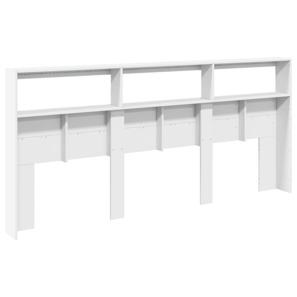 Hodegavl skap med LED hvit 220x17x102 cm