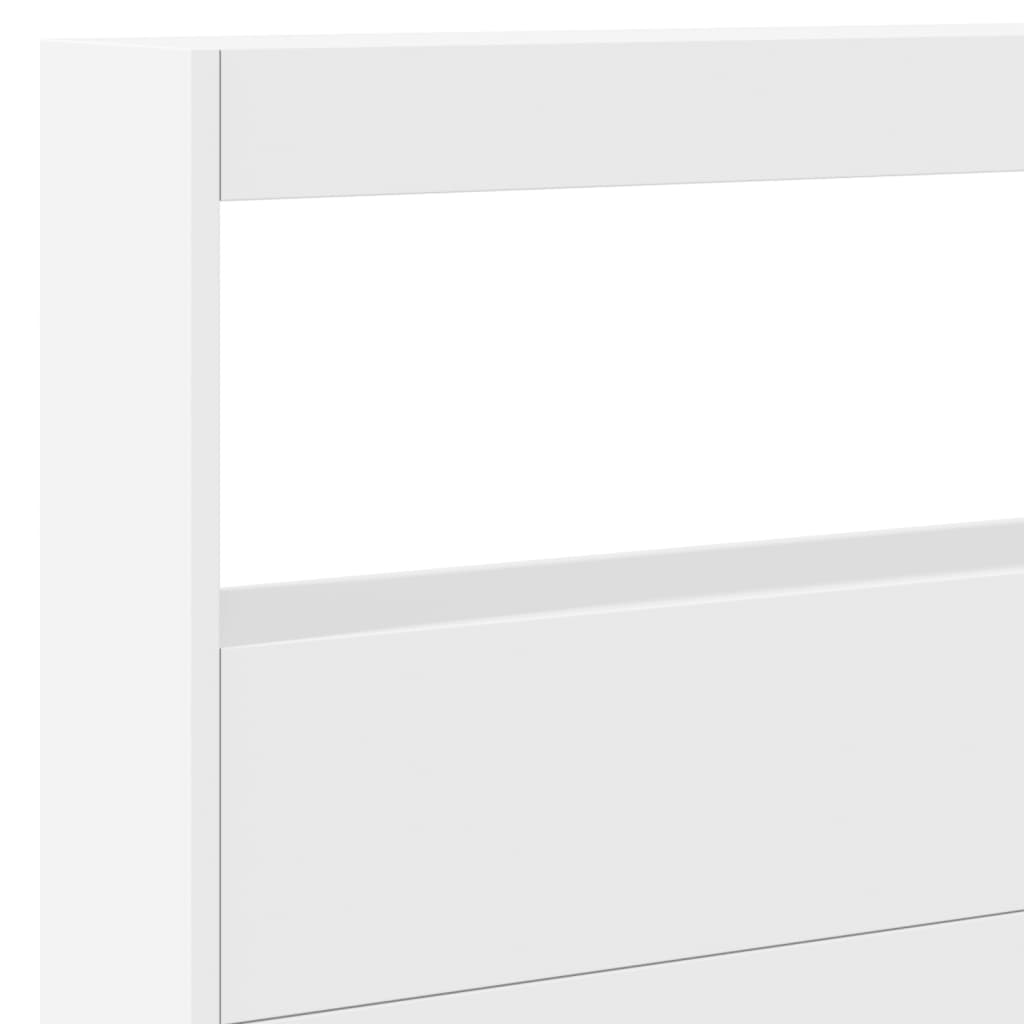 Hodegavl skap med LED hvit 220x17x102 cm