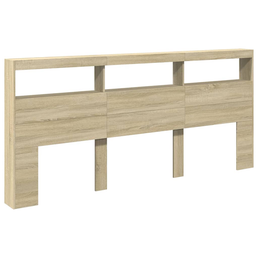 Hodegavl skap med LED sonoma eik 220x17x102 cm