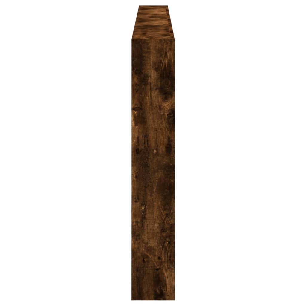 Hodegavl skap med LED røkt eik 220x17x102 cm