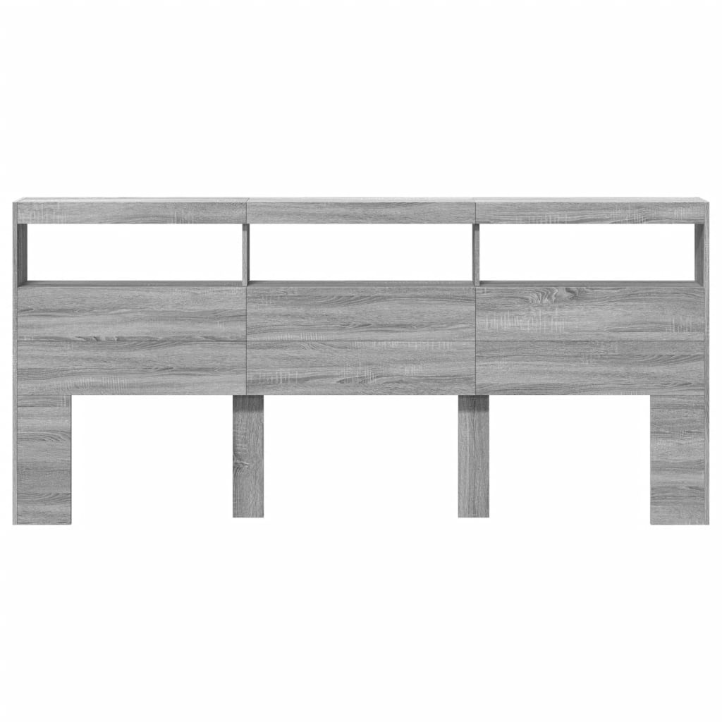 Hodegavl skap med LED grå sonoma 220x17x102 cm