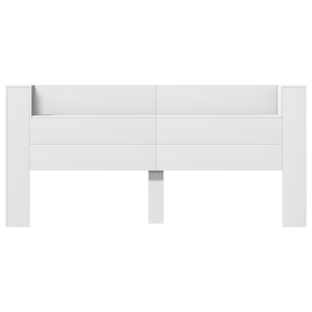 Hodegavl skap med LED hvit 220x16,5x103,5 cm