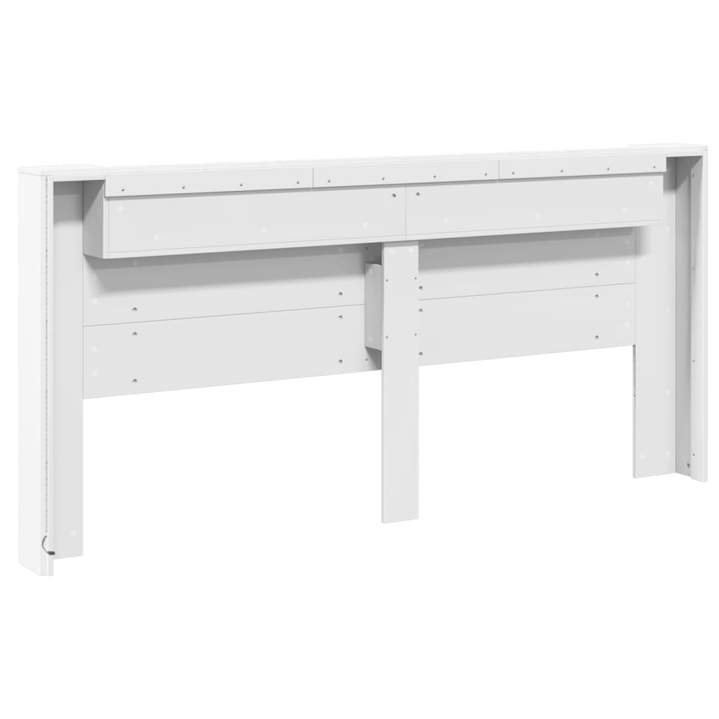 Hodegavl skap med LED hvit 220x16,5x103,5 cm