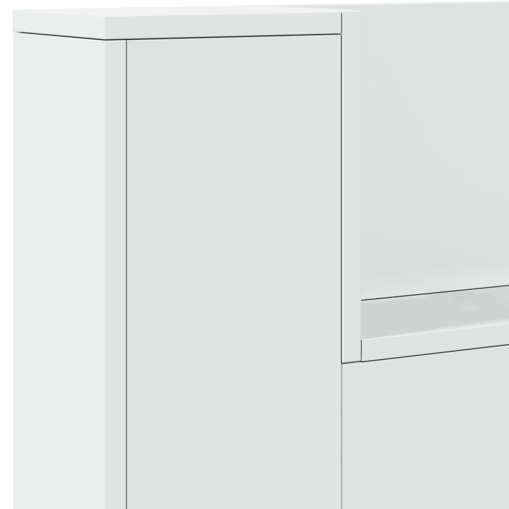 Hodegavl skap med LED hvit 220x16,5x103,5 cm