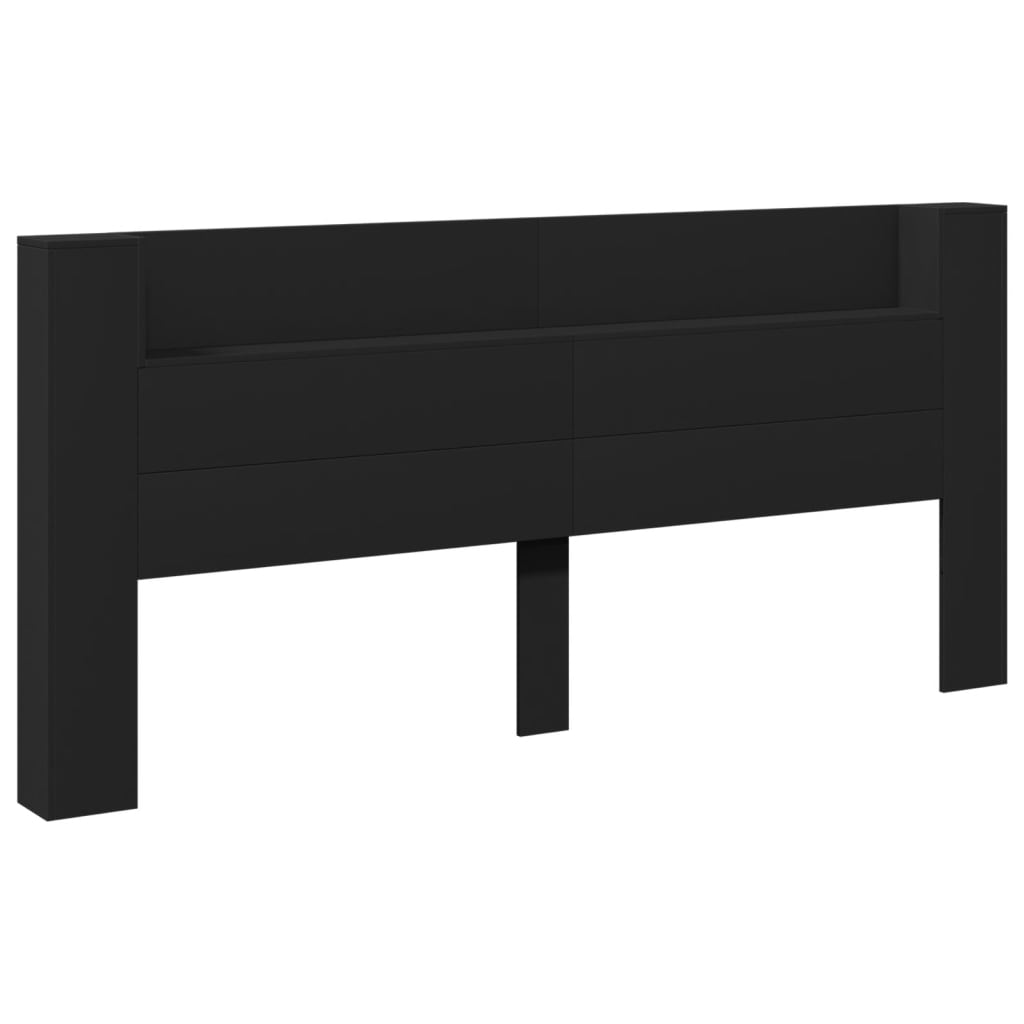 Hodegavl skap med LED svart 220x16,5x103,5 cm