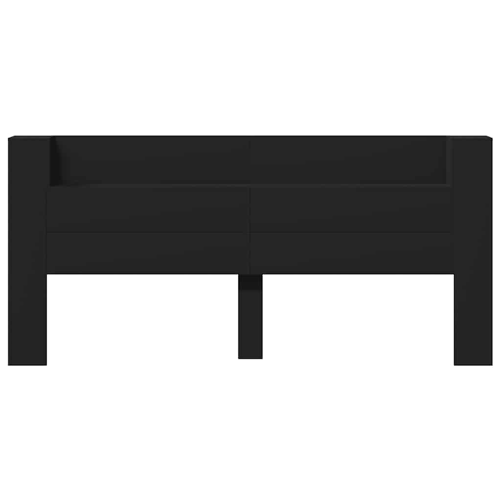 Hodegavl skap med LED svart 220x16,5x103,5 cm
