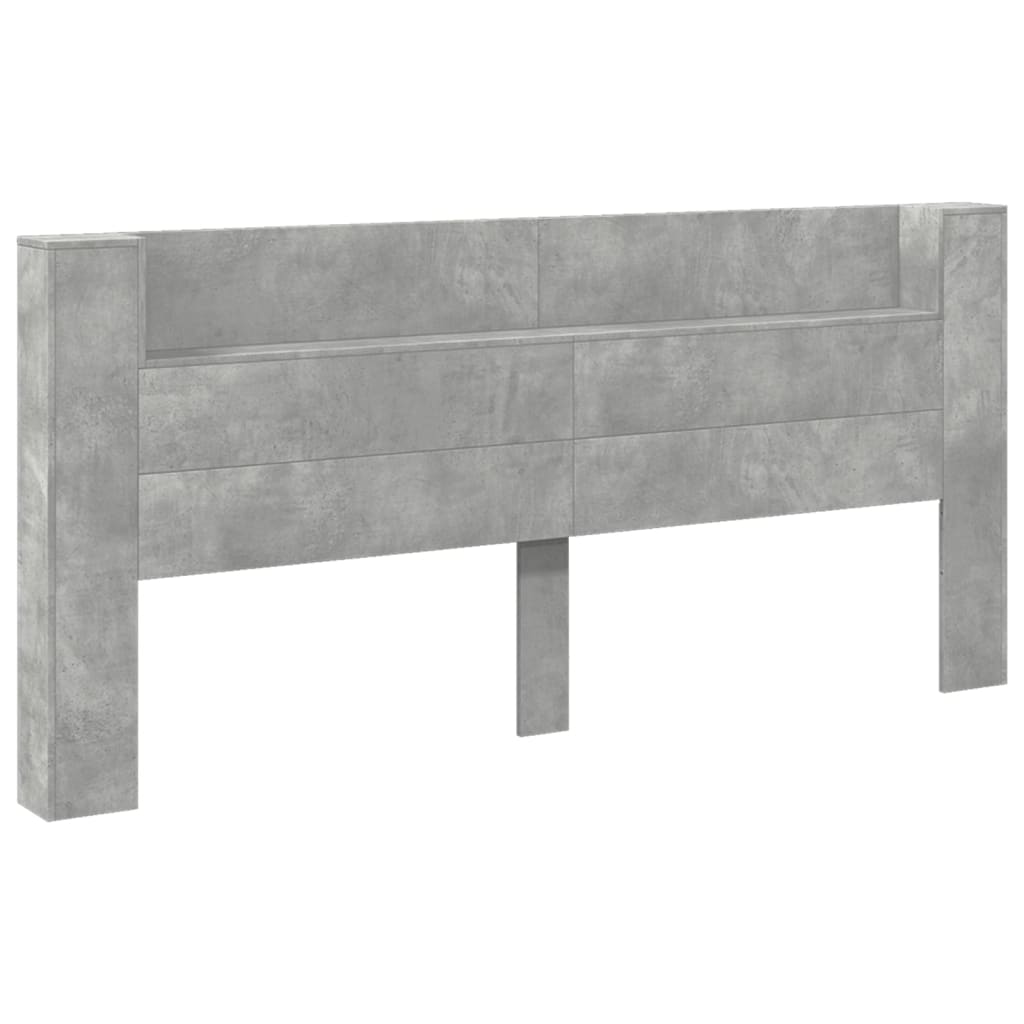 Hodegavl skap med LED betonggrå 220x16,5x103,5 cm