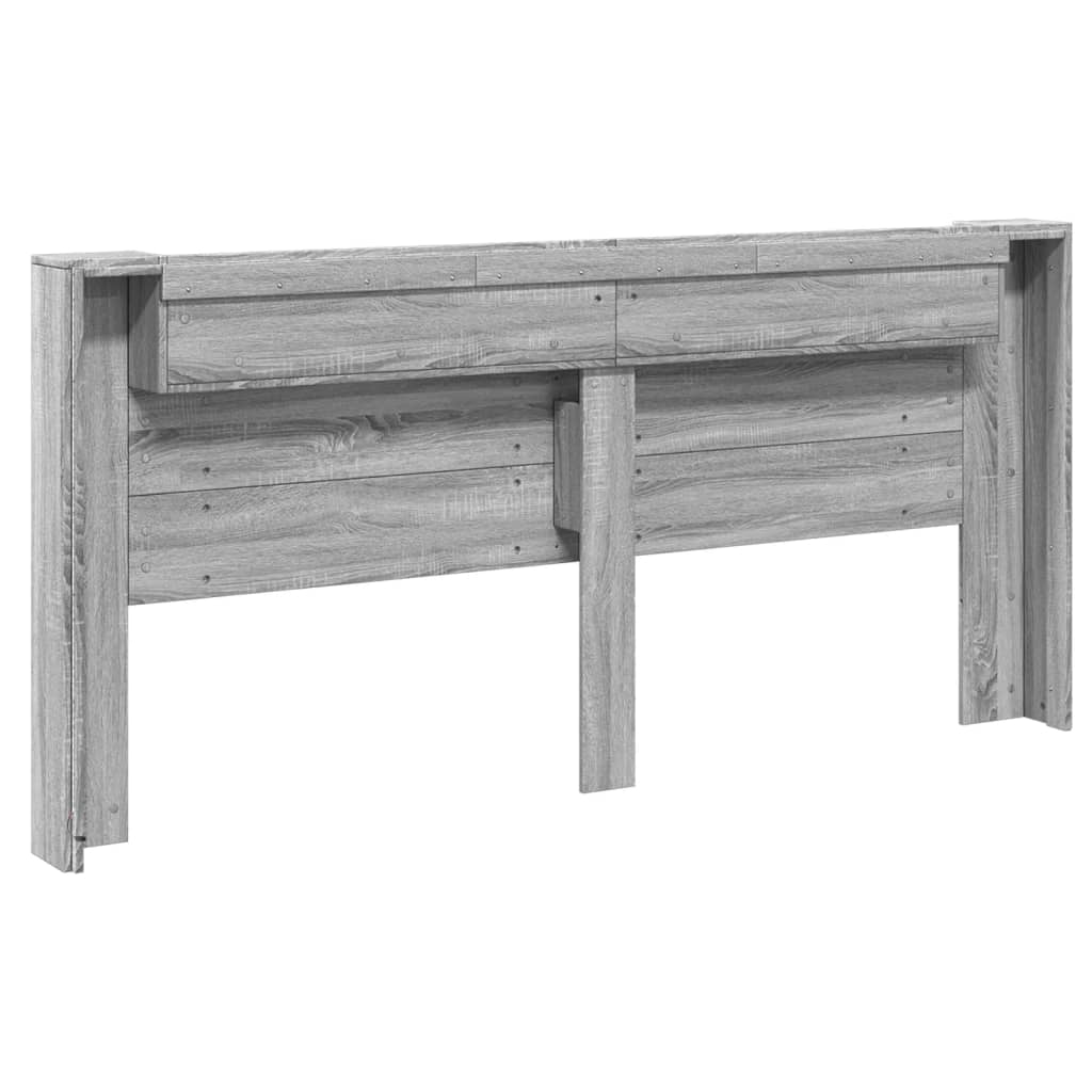 Hodegavl skap med LED grå sonoma 220x16,5x103,5 cm