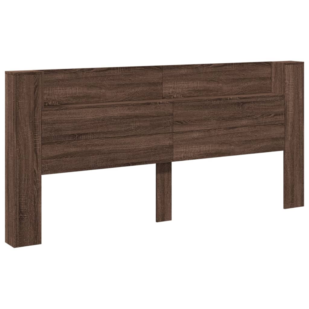 Hodegavl skap med LED brun eik 220x16,5x103,5 cm