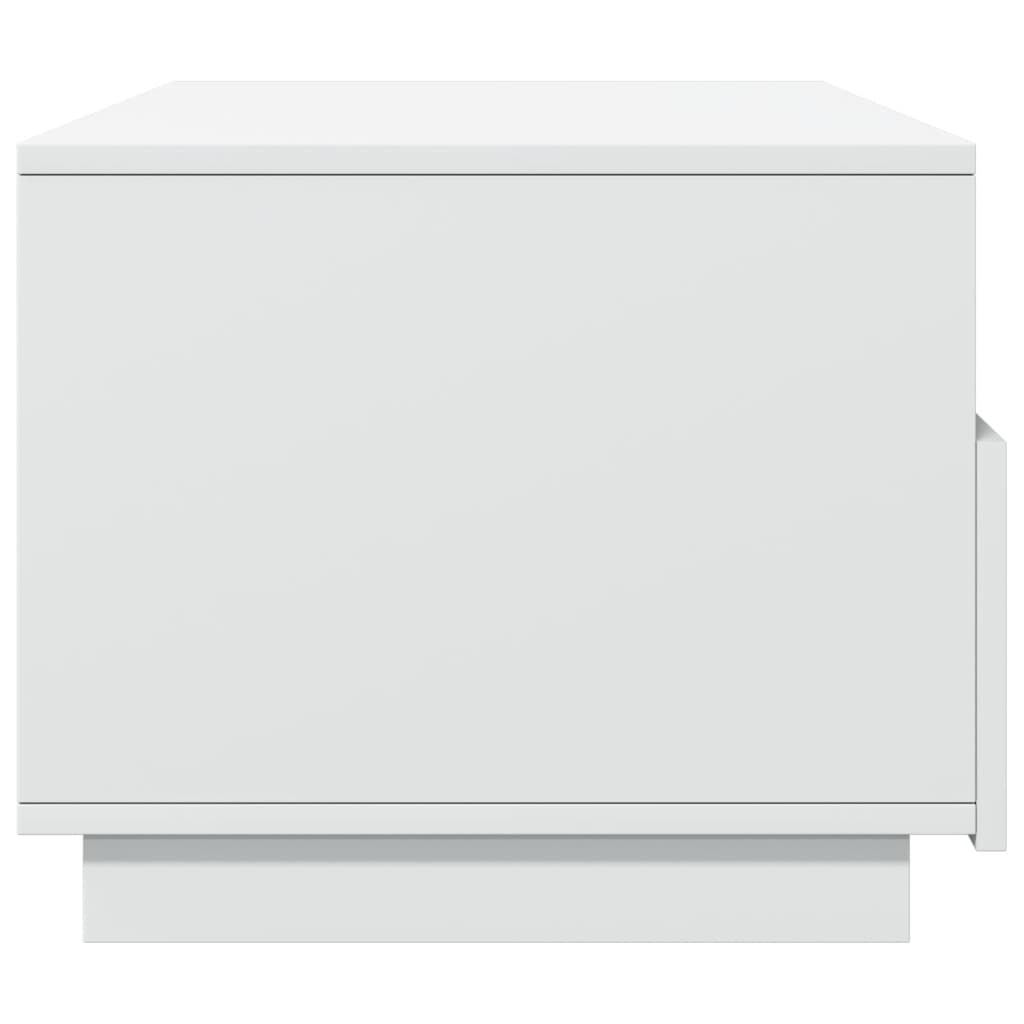 Salongbord med LED-lys hvit 90x49x40 cm
