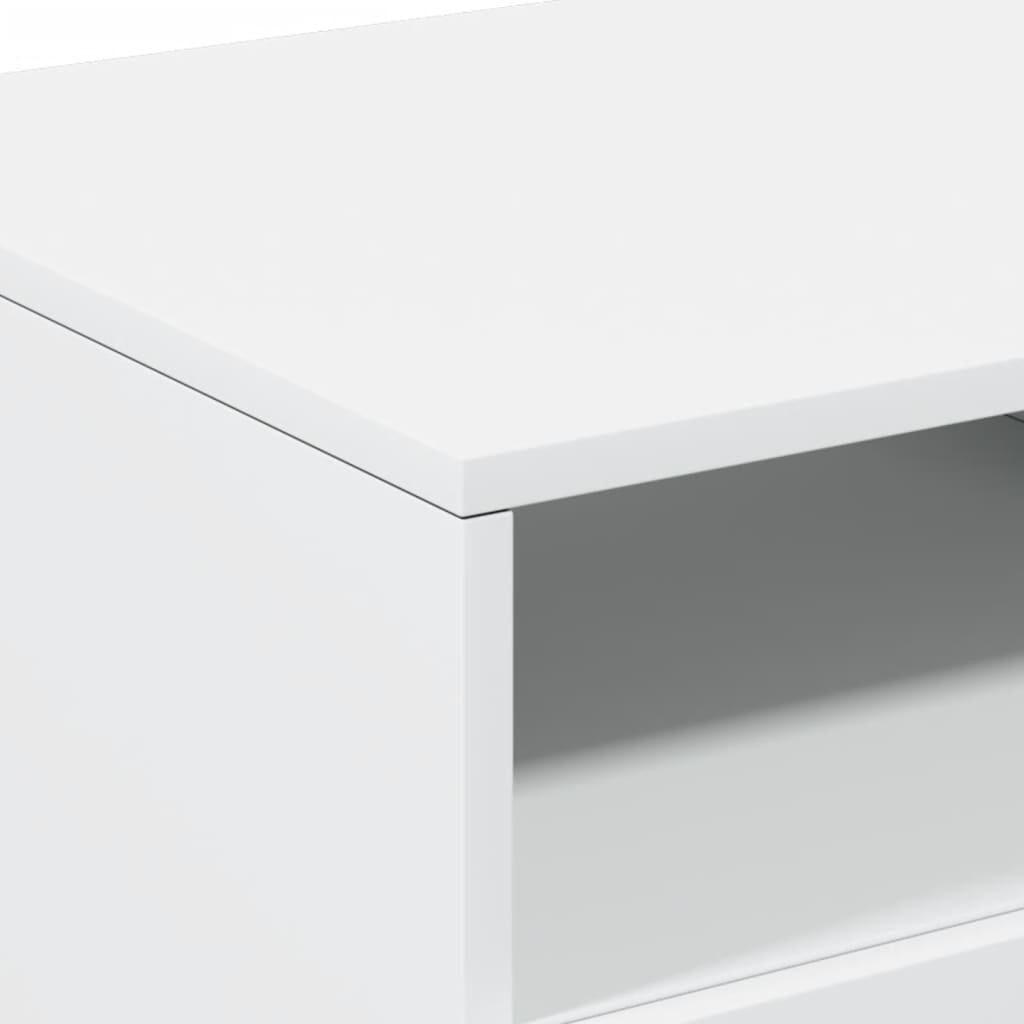 Salongbord med LED-lys hvit 90x49x40 cm