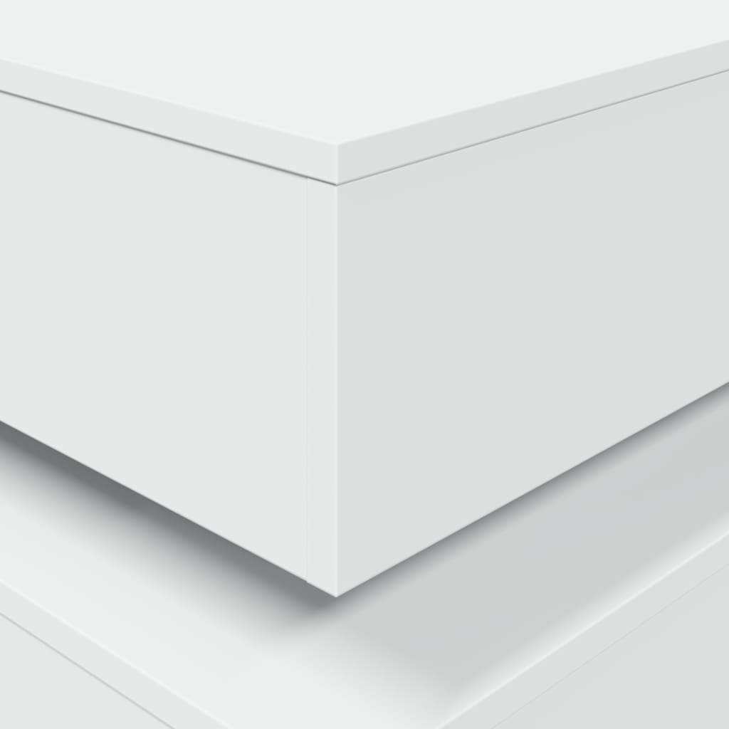Salongbord med LED-lys hvit 90x50x40 cm