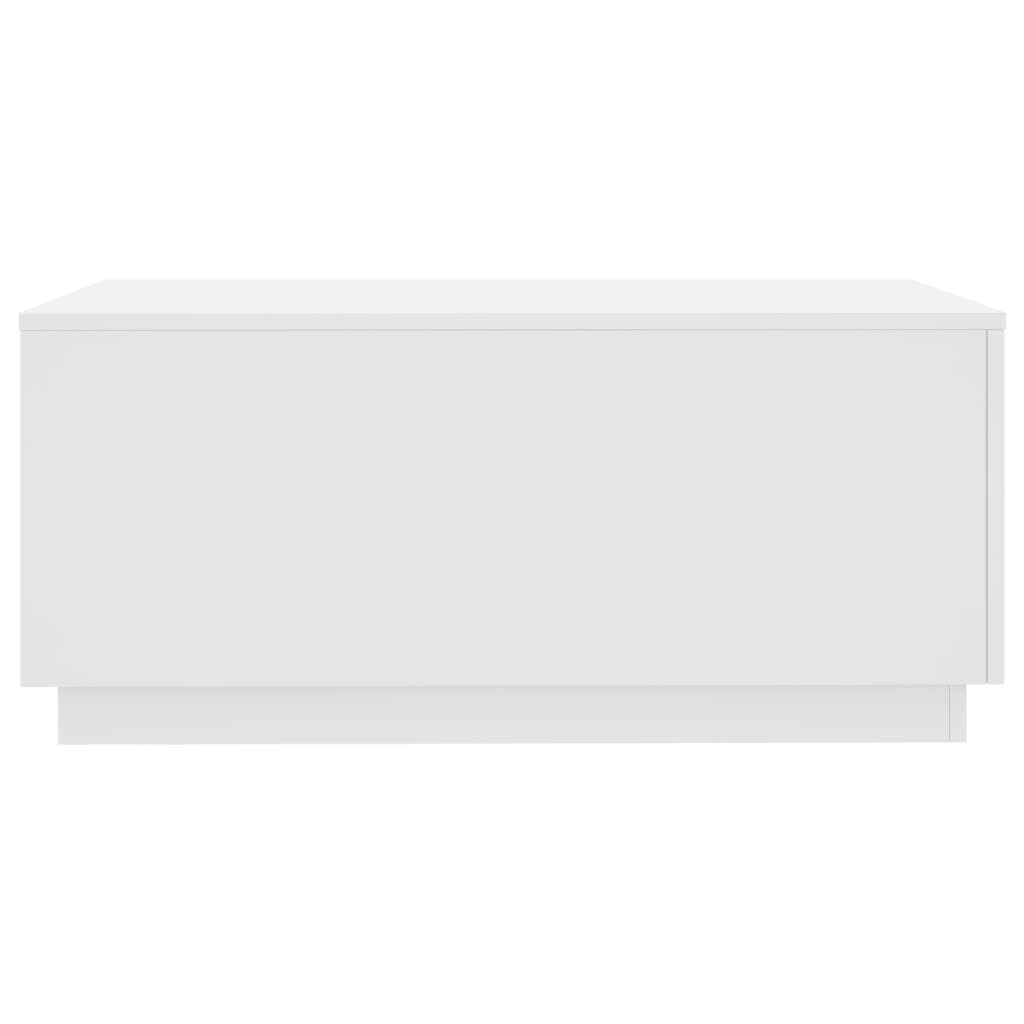 Salongbord med LED-lys hvit 90x50x40 cm