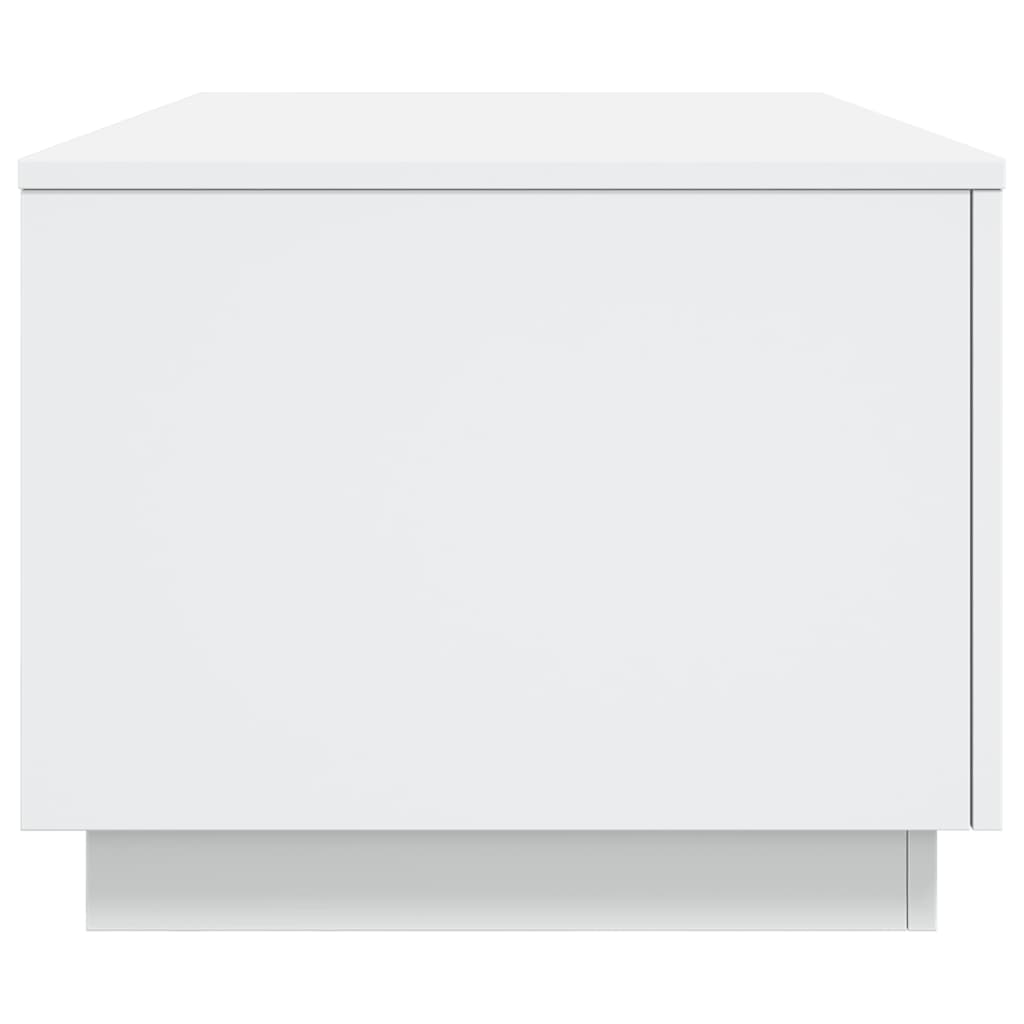 Salongbord med LED-lys hvit 90x50x40 cm
