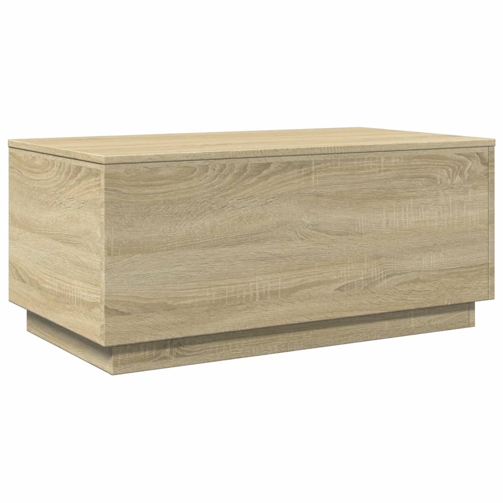 Salongbord med LED-lys sonoma eik 90x50x40 cm