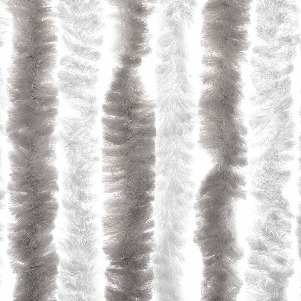 Fluegardin lysegrå og hvit 56x185 cm chenille