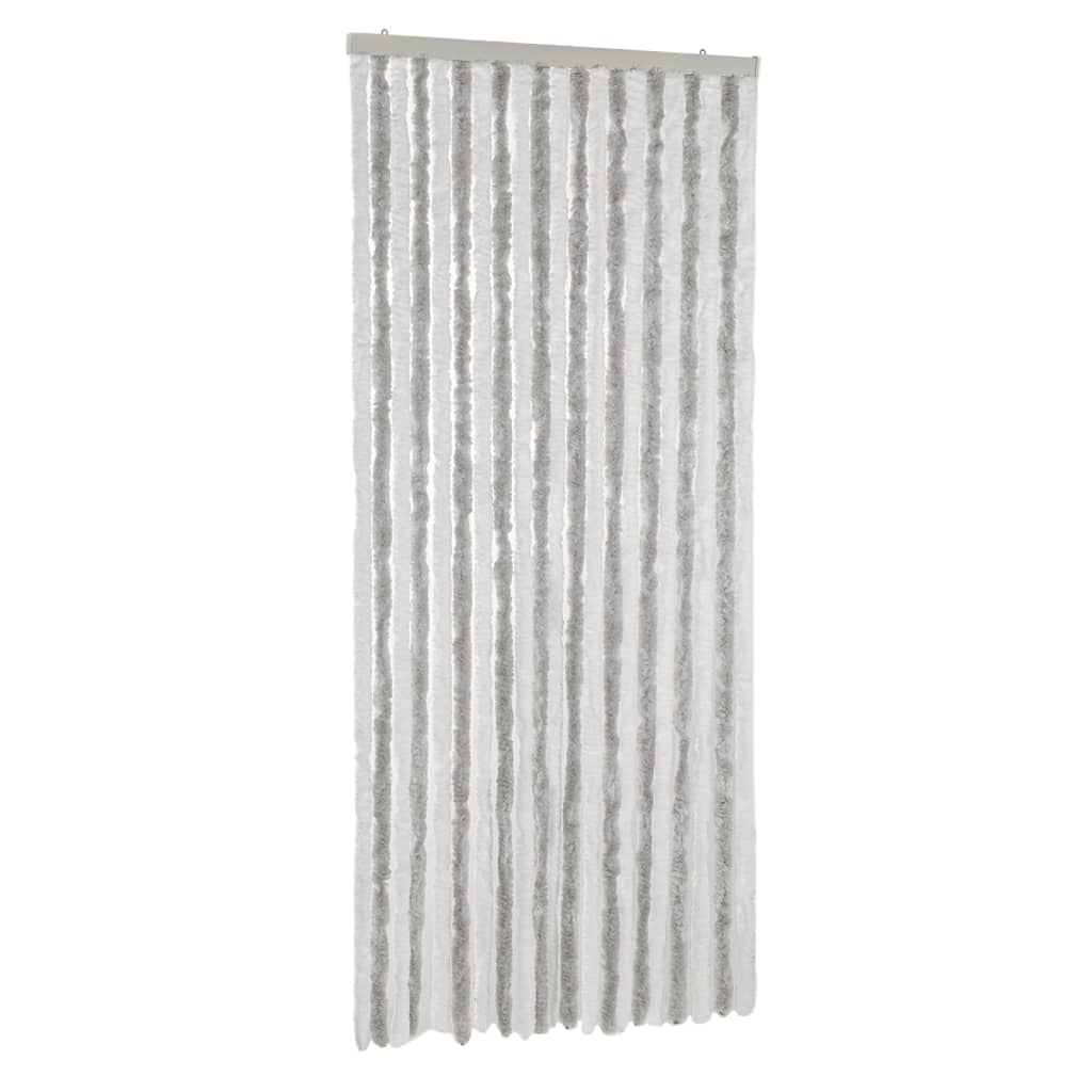 Fluegardin lysegrå og hvit 100x220 cm chenille