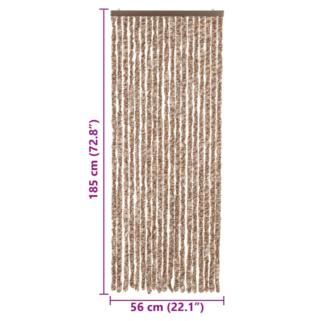 Fluegardin beige og mørkebrun 56x185 cm chenille